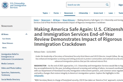 美移民局2025年度报告出炉：打击欺诈成核心，未来哪些人更受欢迎？